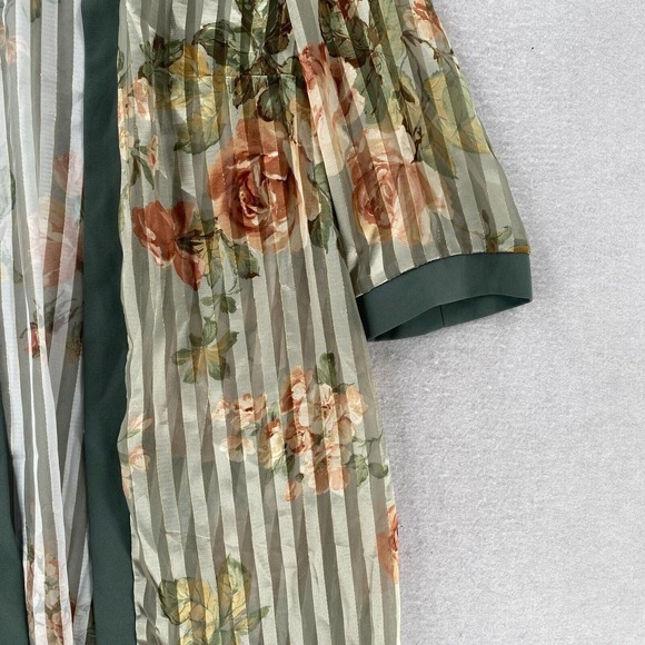 Vintage‎ R&M Richards Tunic Duster Top Cover Up Womens 14WP Green Short Sleeve - Picture 5 of 12